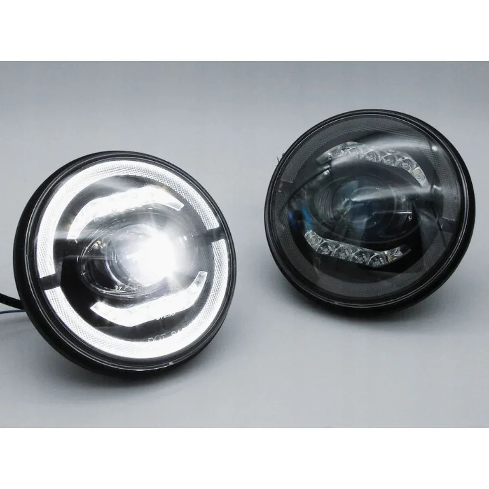 Jeep Wrangler ll 1996-2006 Fari Anteriori Full LED TFL Angel Eyes - autorivallo