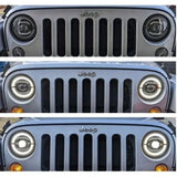 Jeep Wrangler ll 1996-2006 Fari Anteriori Full LED TFL Angel Eyes - autorivallo