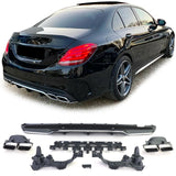 Mercedes C W205 2014-2018 Diffusore Posteriore AMG C63 Look - autorivallo