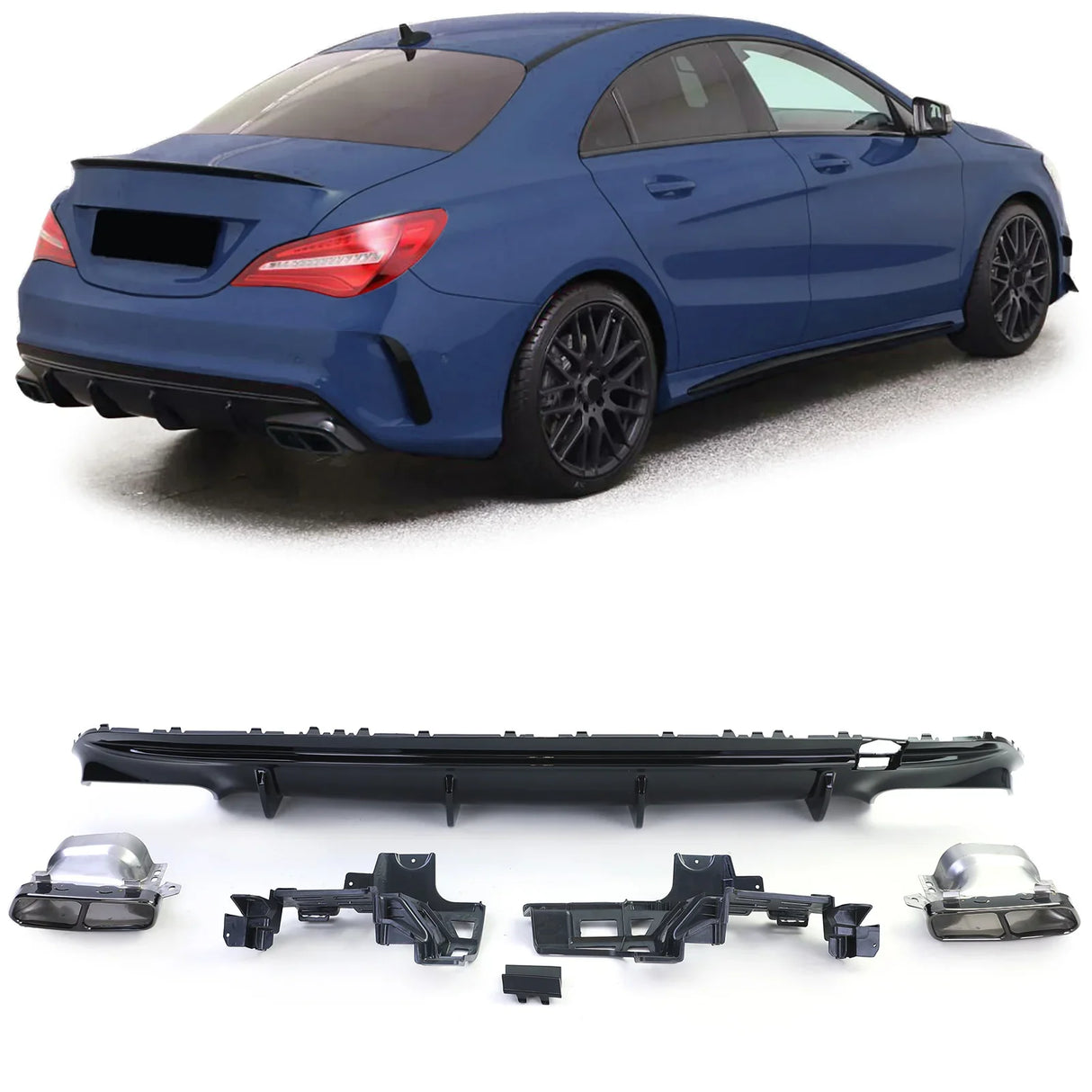 Mercedes CLA C117 2016-2019 Diffusore Posteriore AMG 45 Look - autorivallo