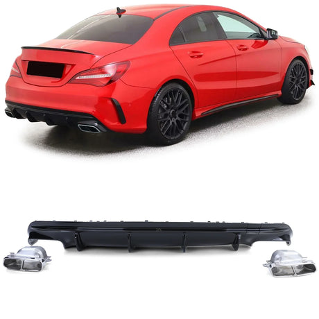 Mercedes CLA C117 2016-2019 Diffusore Posteriore AMG 45 Look - autorivallo