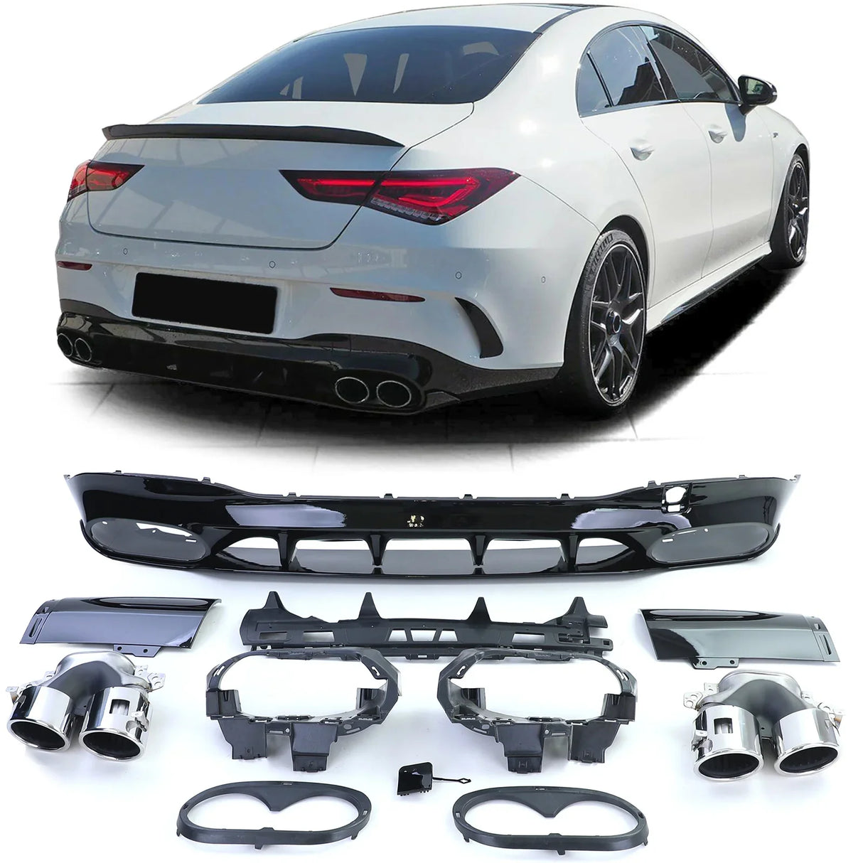 Mercedes CLA C118 2019-2023 Diffusore AMG CLA45S Look - autorivallo