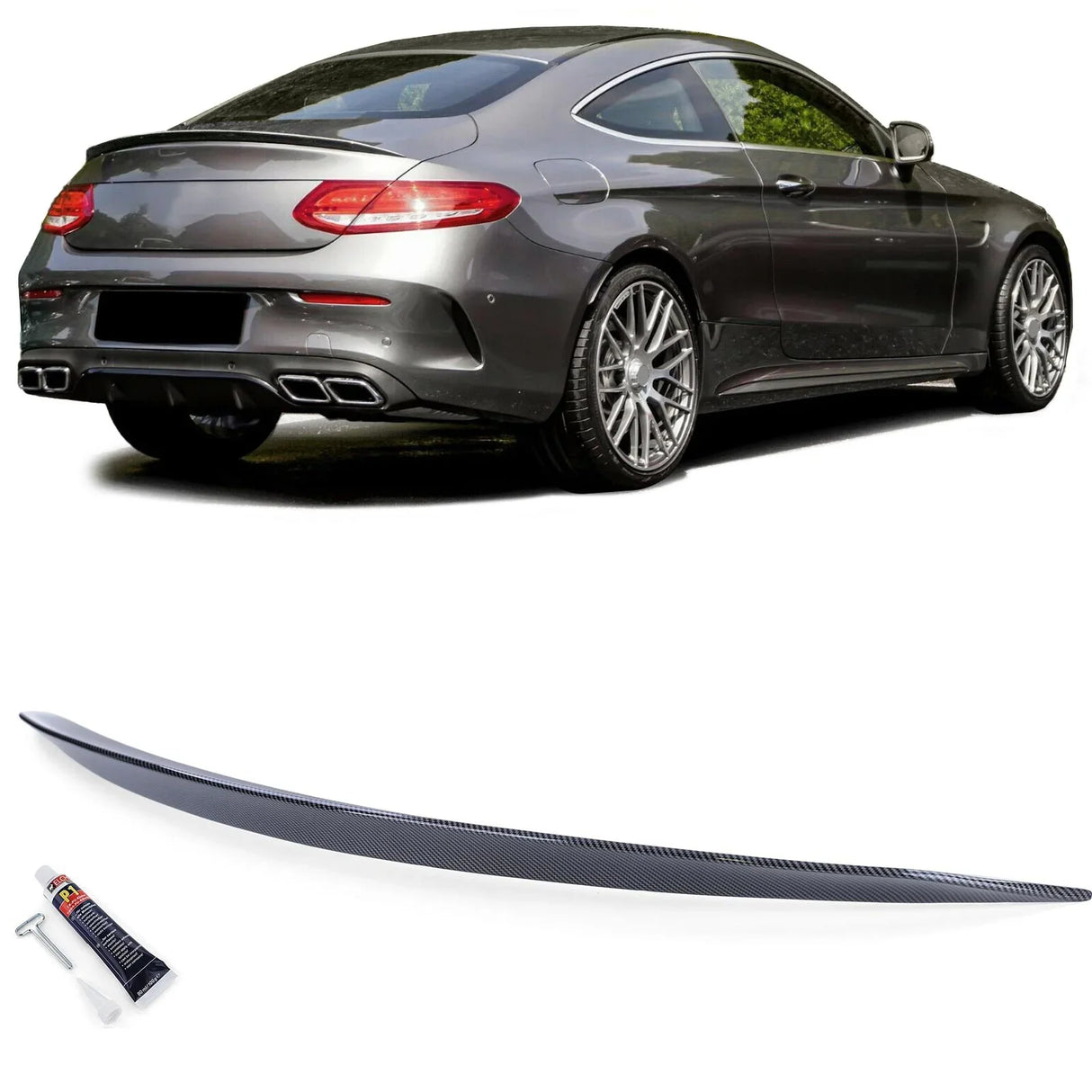 Mercedes C C205 Coupé 15-21 Spoiler Cofano in Carbon Look - autorivallo