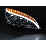 Mercedes C W204 07-10 Fari Anteriori DRL LED Cromati SEQ - autorivallo