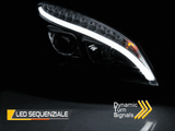 Mercedes Classe C W204 07-10 Fari Anteriori DRL LED Neri SEQ - autorivallo