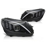 Mercedes C W205 2014-2018 Fari Anteriori LED Neri Lightube - autorivallo