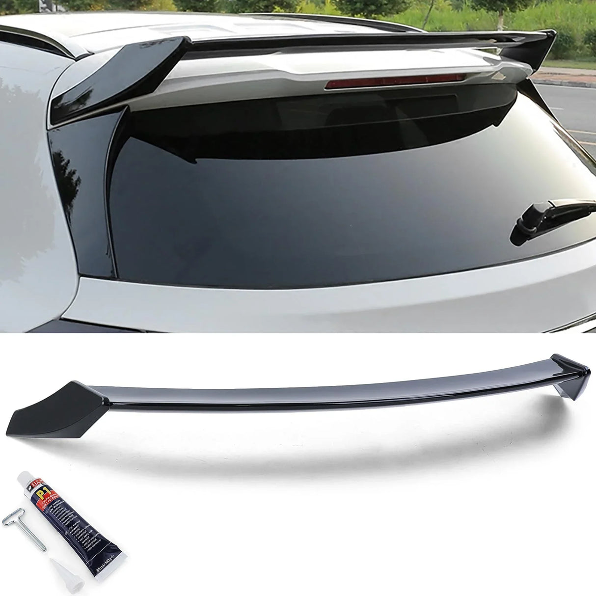 Mercedes GLA X156 2014-2019 Spoiler Tetto Nero Lucido - autorivallo