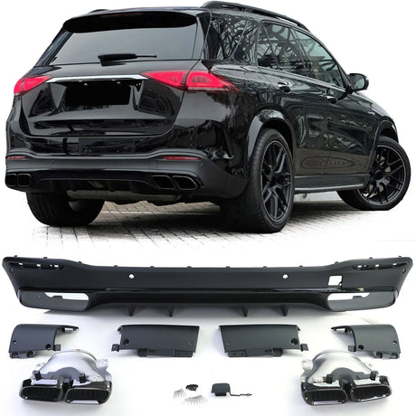 Mercedes GLE W167 2019-2023 AMG Line Diffusore Posteriore Nero - autorivallo