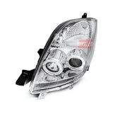 Toyota Yaris 2005-2009 Fari Anteriori Angel Eyes LED Cromati - autorivallo