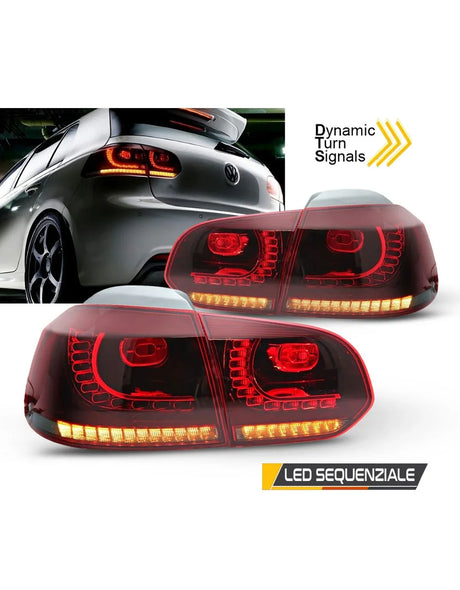 VW Golf 6 2008-2012 Fanali Posteriori LED Frecce Dinamiche SEQ - autorivallo