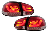 VW Golf 6 2008-2012 Fanali Posteriori a LED Lightbar Rosso - autorivallo