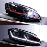 VW Golf 7 2012-2017 Fari Anteriori Ottica GTI Fanali Full LED - autorivallo