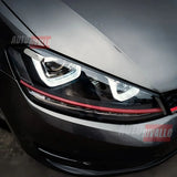 VW Golf 7 2012-2017 Fari Anteriori GTI Look Frecce a LED - autorivallo