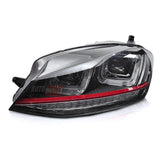 VW Golf 7 12-17 Fari Anteriori GTI Look Frecce Dinamiche LED - autorivallo