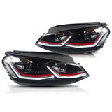 VW Golf 7 2012-2017 Fari Anteriori LED GTI Look Freccia SEQ - autorivallo