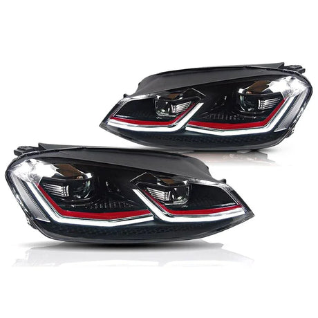 VW Golf 7 2012-2017 Fari Anteriori LED GTI Look Freccia SEQ - autorivallo