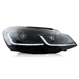 VW Golf 7 2012-2017 Fari Anteriori LED Look G7.5 Total Black - autorivallo