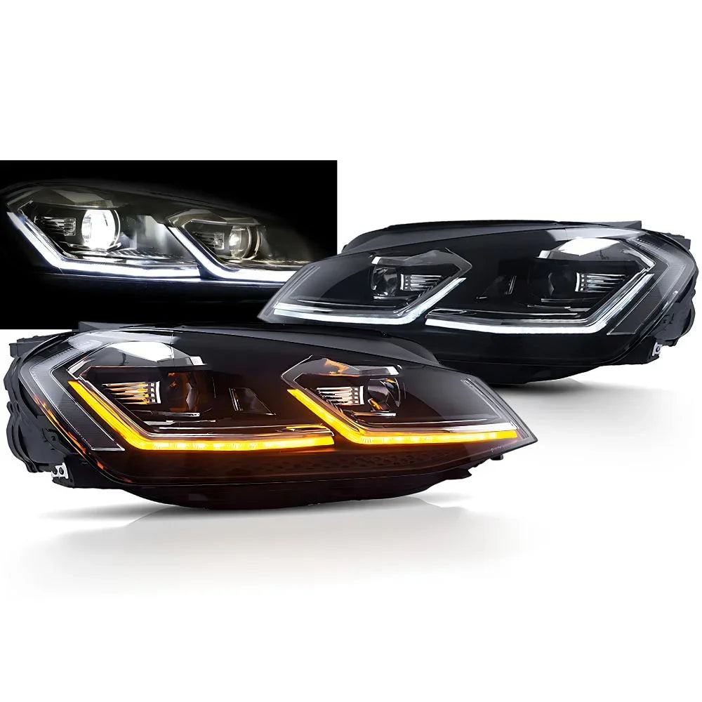 VW Golf 7.5 2017-2019 Fari Anteriori Full LED R-Line Look SEQ - autorivallo