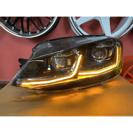 VW Golf 7.5 2017-2019 Fari Anteriori Full LED R-Line Look SEQ - autorivallo