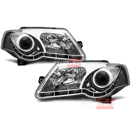 VW Passat 3C B6 2005-2010 Fari Anteriori a LED Cromati - autorivallo