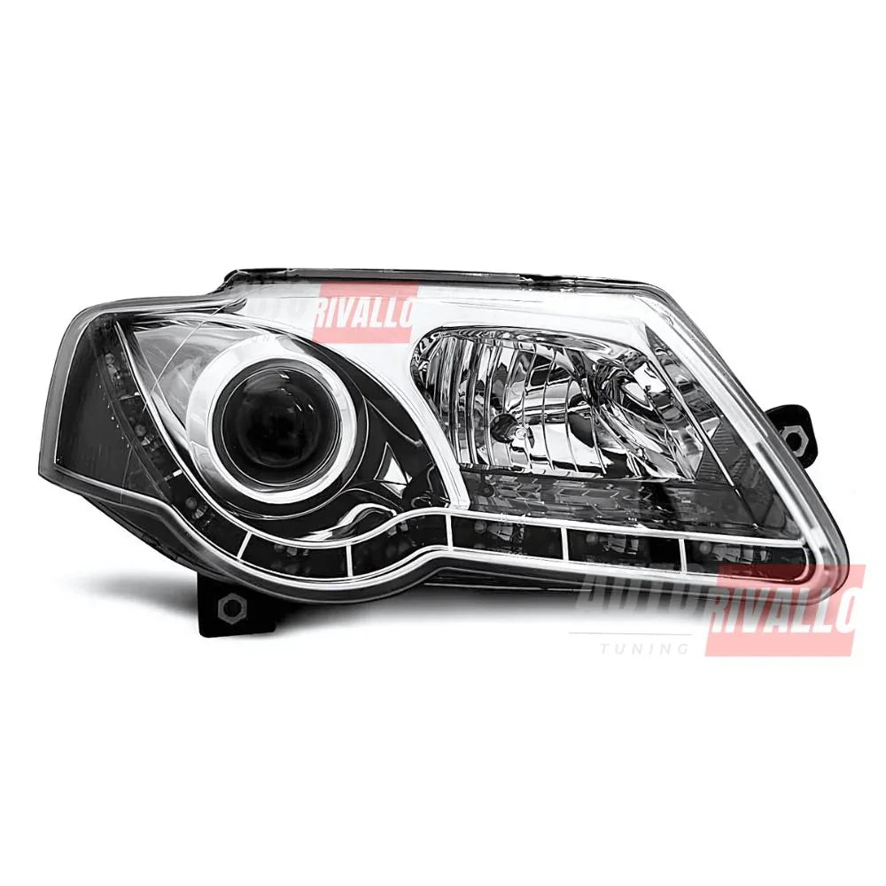 VW Passat 3C B6 2005-2010 Fari Anteriori a LED Cromati - autorivallo