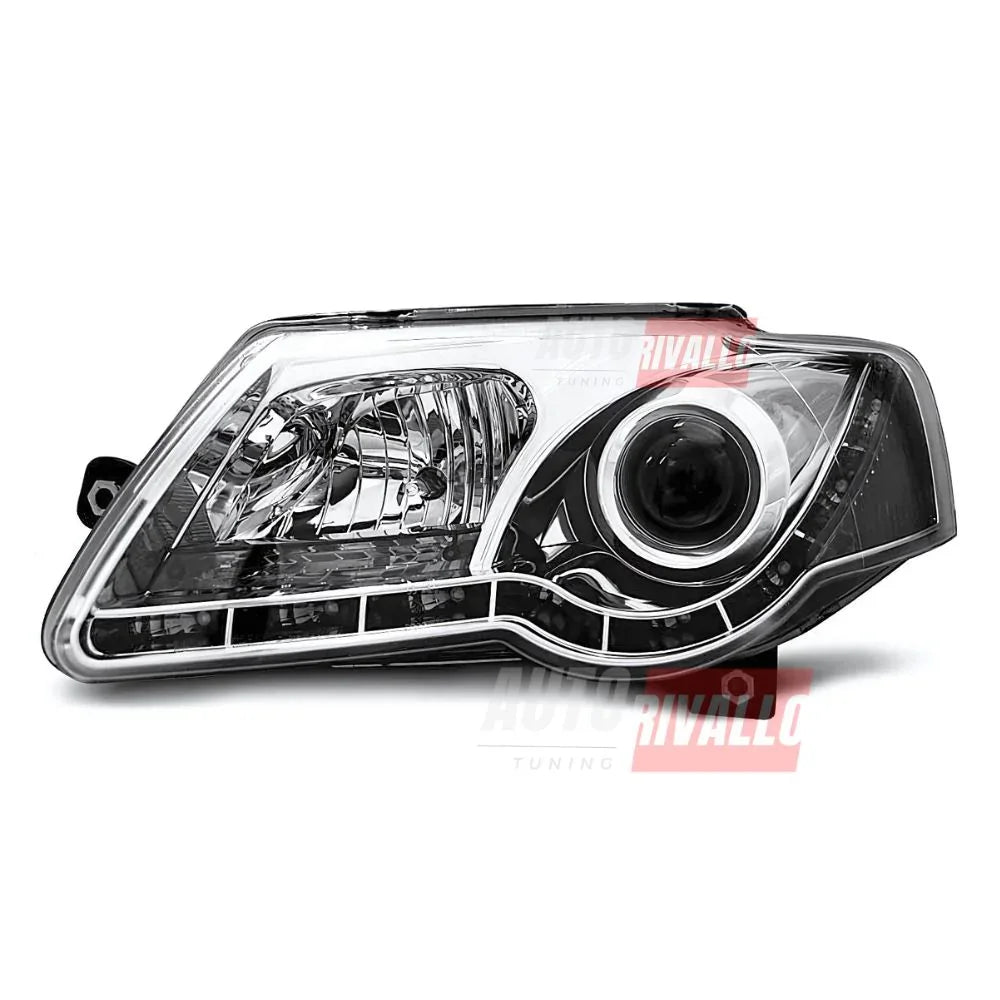 VW Passat 3C B6 2005-2010 Fari Anteriori a LED Cromati - autorivallo
