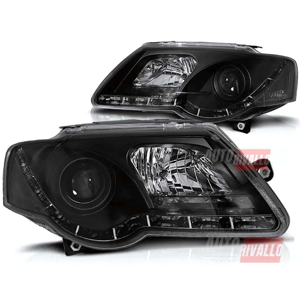 VW Passat 3C B6 2005-2010 Fari Anteriori a LED Nero - autorivallo