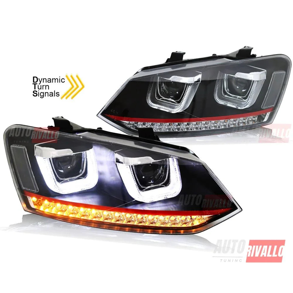 VW Polo 6R 6C 2009-2017 Fari Anteriori LED Frecce Dinamiche - autorivallo