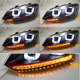 VW Polo 6R 6C 2009-2017 Fari Anteriori LED Frecce Dinamiche - autorivallo