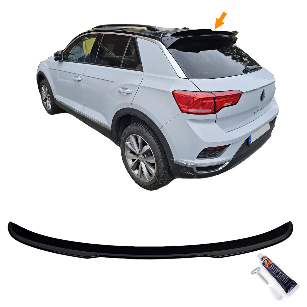 VW T-Roc 2017 in Poi Spoiler Tetto Posteriore Nero Lucido - autorivallo