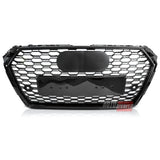 Audi A4 B9 2015-2019 Griglia Anteriore RS4 Look Nero Lucido - autorivallo