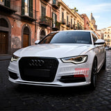 Audi A6 S6 4G C7 2010-2014 Griglia RS6 Look. Calandra installata, nero lucido.