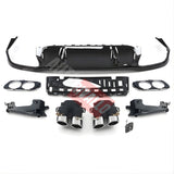 W213 facelift 2020+ diffusore AMG look in ABS nero, montaggio su paraurti AMG Line