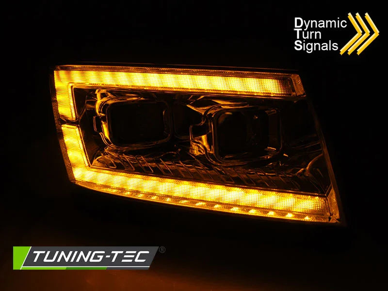 VW Crafter II 2017-2024 Fari Anteriori Full LED Lightube Cromati - autorivallo