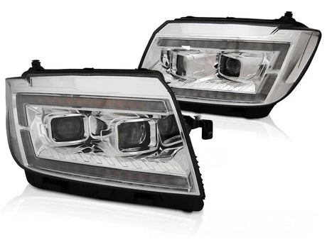 VW Crafter II 2017-2024 Fari Anteriori LED Light Tube Cromati - autorivallo