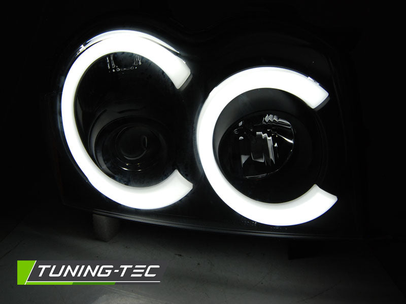 Jeep Grand Cherokee 2005-2007 Fari Anteriori LED Light Tube Nero - autorivallo