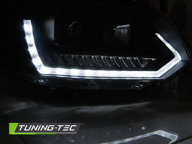 VW T5 2010-2015 Fari Anteriori Light Tube DRL LED Nero - autorivallo