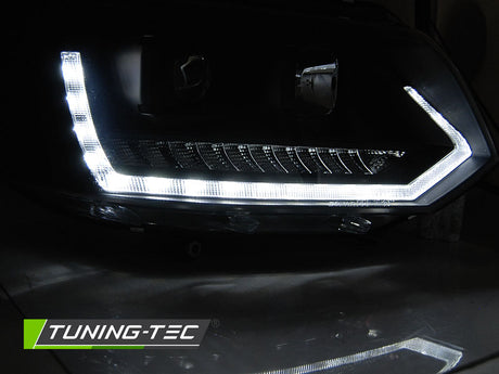 VW T5 2010-2015 Fari Anteriori Light Tube DRL LED Nero - autorivallo