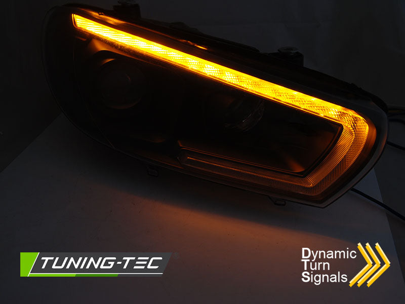 VW Scirocco 2014-2017 Fari Anteriori LED Light Tube Nero - autorivallo