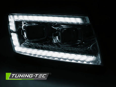 VW Crafter II 2017-2024 Fari Anteriori Full LED Lightube Cromati - autorivallo