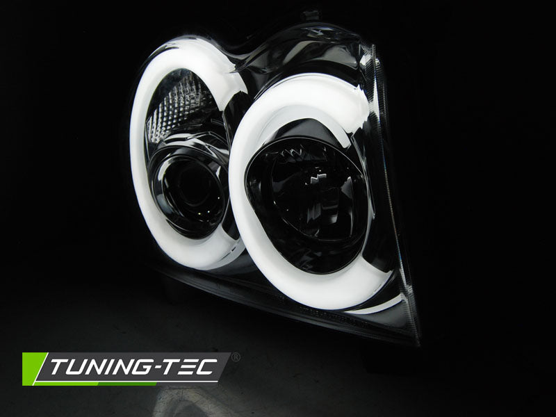 Jeep Grand Cherokee 2005-2008 Fari Anteriori LED Cromati - autorivallo