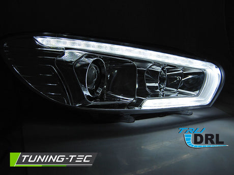 VW Scirocco 2014-2017 Fari Anteriori LED Sequenziale Cromati - autorivallo