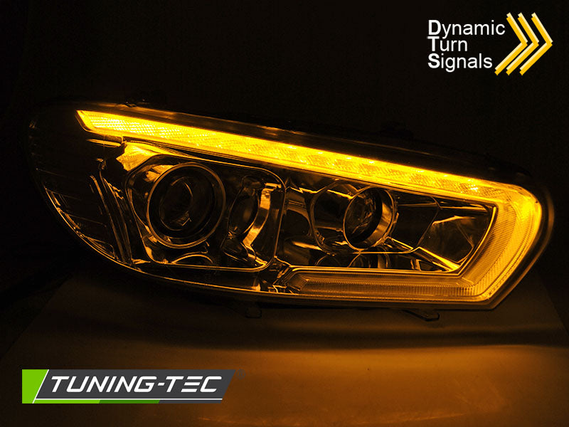 VW Scirocco 2008-2014 Fari Anteriori LED DRL Cromati (Xenon)