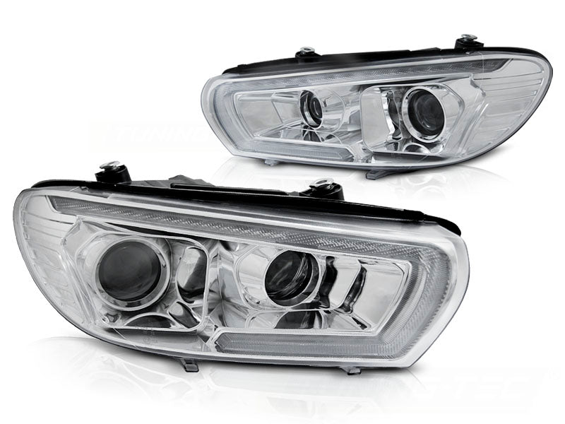 VW Scirocco 2008-2014 Fari Anteriori LED DRL Cromati (Xenon)