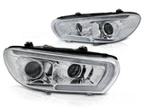 VW Scirocco 2008-2014 Fari Anteriori LED DRL Cromati (Xenon)