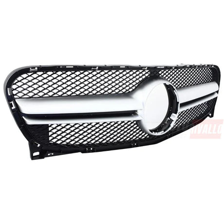 Mascherina sportiva silver opaco stile AMG per Mercedes GLA X156 2013‑2016.
