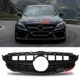 Griglia anteriore nera AMG C63 Look per Mercedes Classe C W205