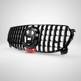 Mascherina Anteriore Mercedes GLE W167 2019-2023 AMG Look GTR, nero lucido.