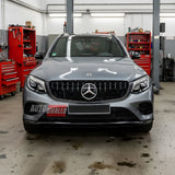 Mascherina tuning Mercedes GLC X253 Panamericana nera, design sportivo AMG.