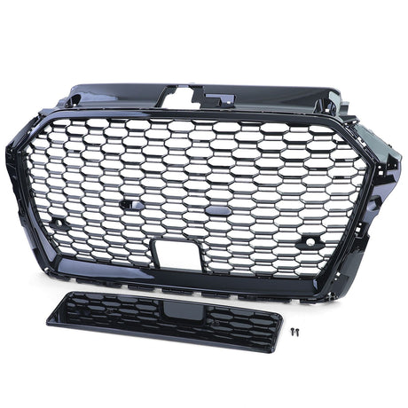 Calandra anteriore RS3 style nero lucido compatibile Audi A3 8V restyling